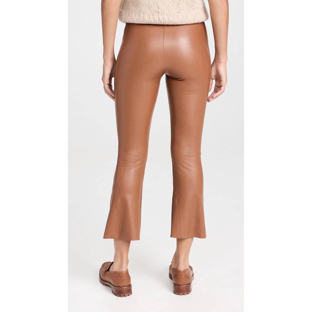 NEW COMMANDO faux leather cropped flare pants in cocoa - Picture 2 of 5